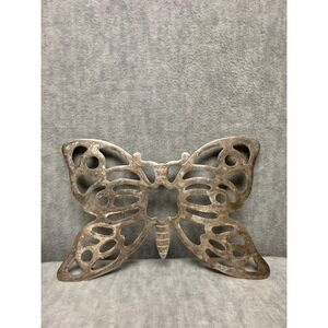VTG F.B. Rogers Italy Butterfly Trivet Zinc‎ Metal Silver Tone Openwork Kitchen